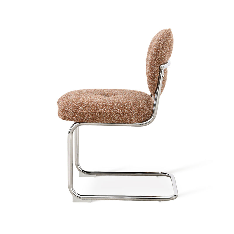 Chaise de salle à manger Danica [lot de 1] [tissu bouclé][argenté]