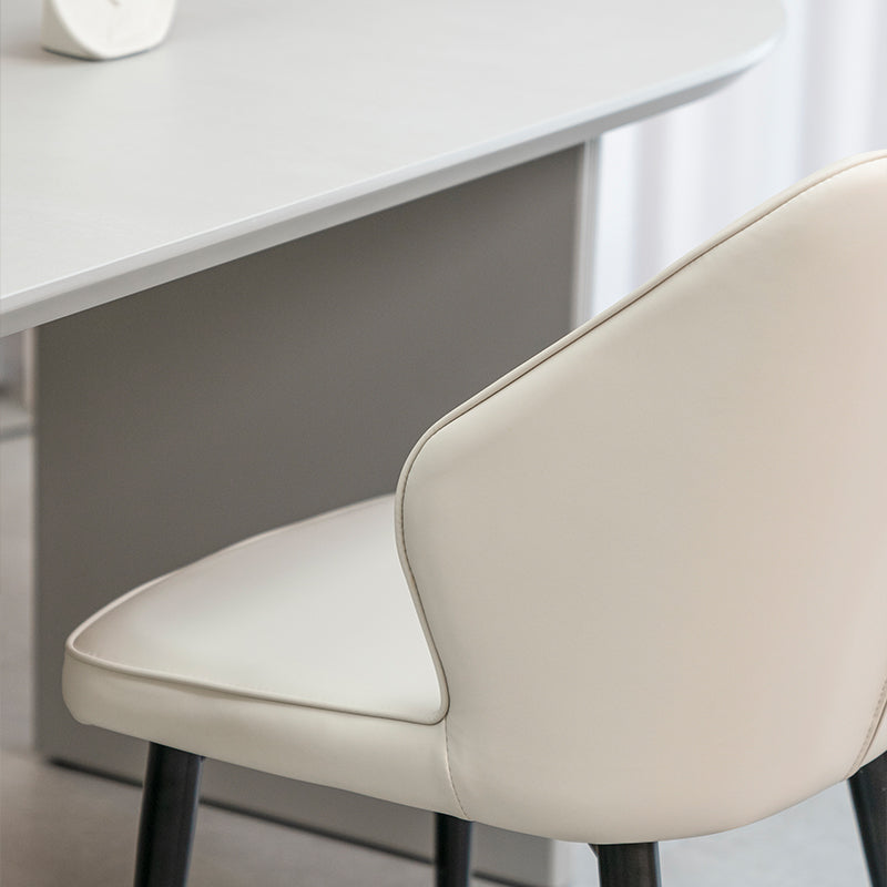 Chaises de salle à manger Aleena [Lot de 1] [Similicuir] [Crème]