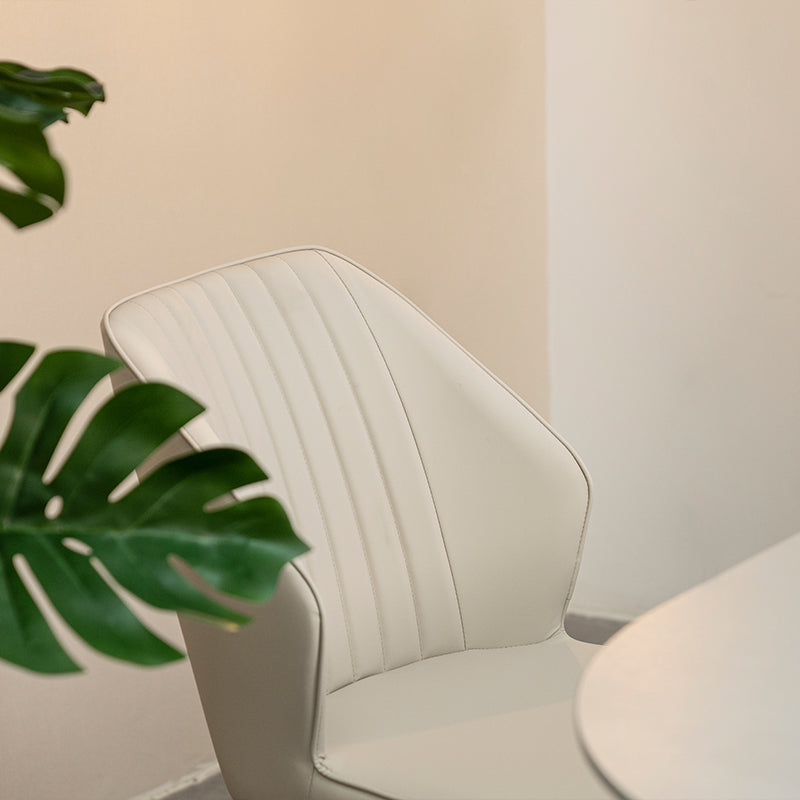 Chaises de salle à manger Aleena [Lot de 1] [Similicuir] [Crème]