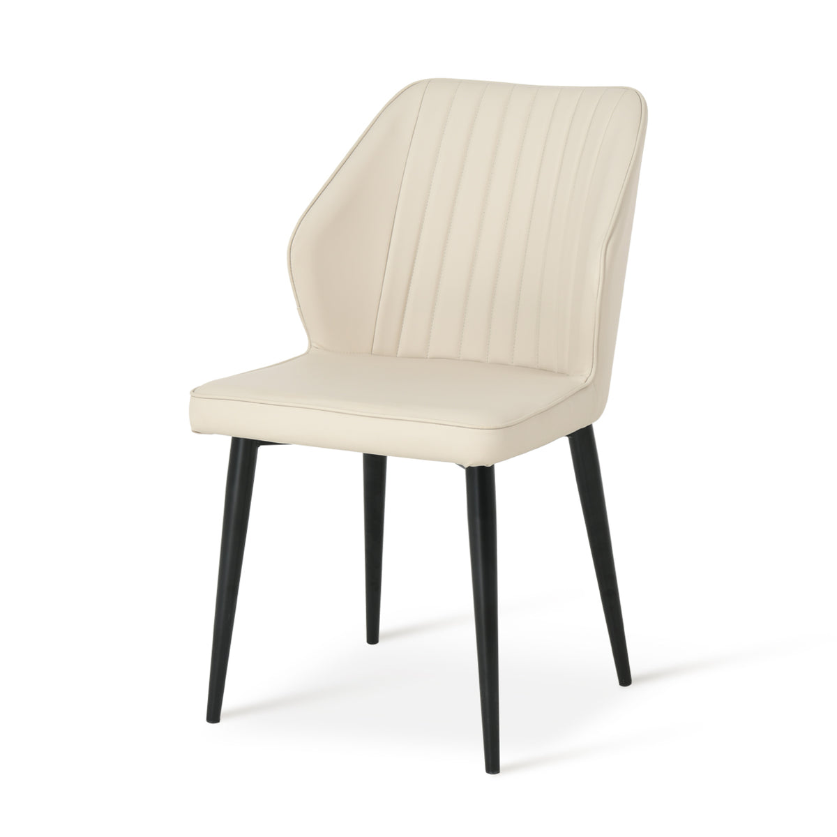 Chaises de salle à manger Aleena [Lot de 1] [Similicuir] [Crème]