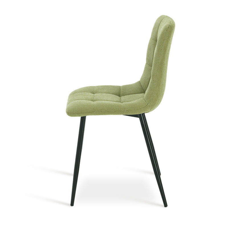 Chaise de Salle à Manger Aoife [Lot de 2] [Tissu effet lin] [Jambes de couleur claire]