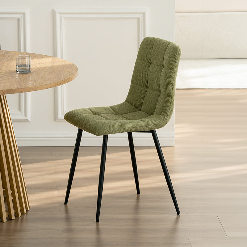 Chaise de Salle à Manger Aoife [Lot de 2] [Tissu effet lin] [Jambes de couleur claire]