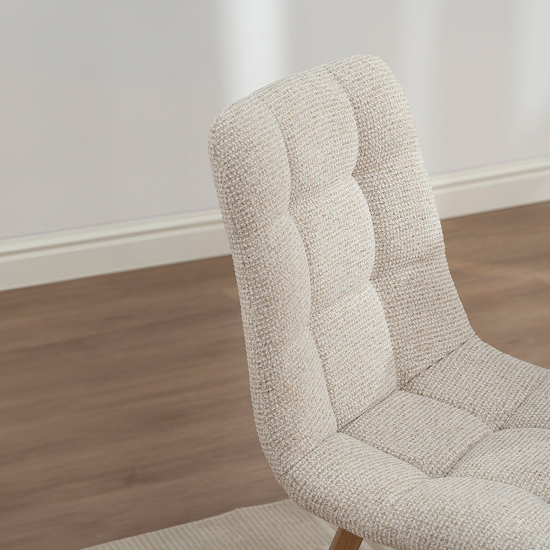 Chaise de salle à manger Aoife Sleek [Lot de 2] [Tissu en lin] [Pieds en métal en chêne]