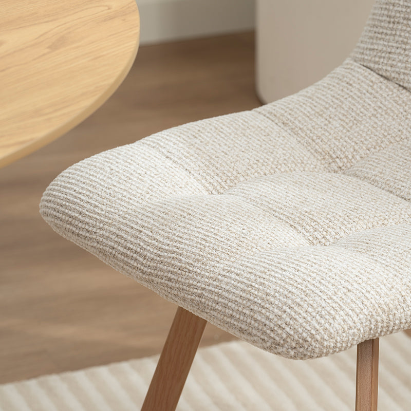 Chaise de salle à manger Aoife Sleek [Lot de 2] [Tissu en lin] [Pieds en métal en chêne]