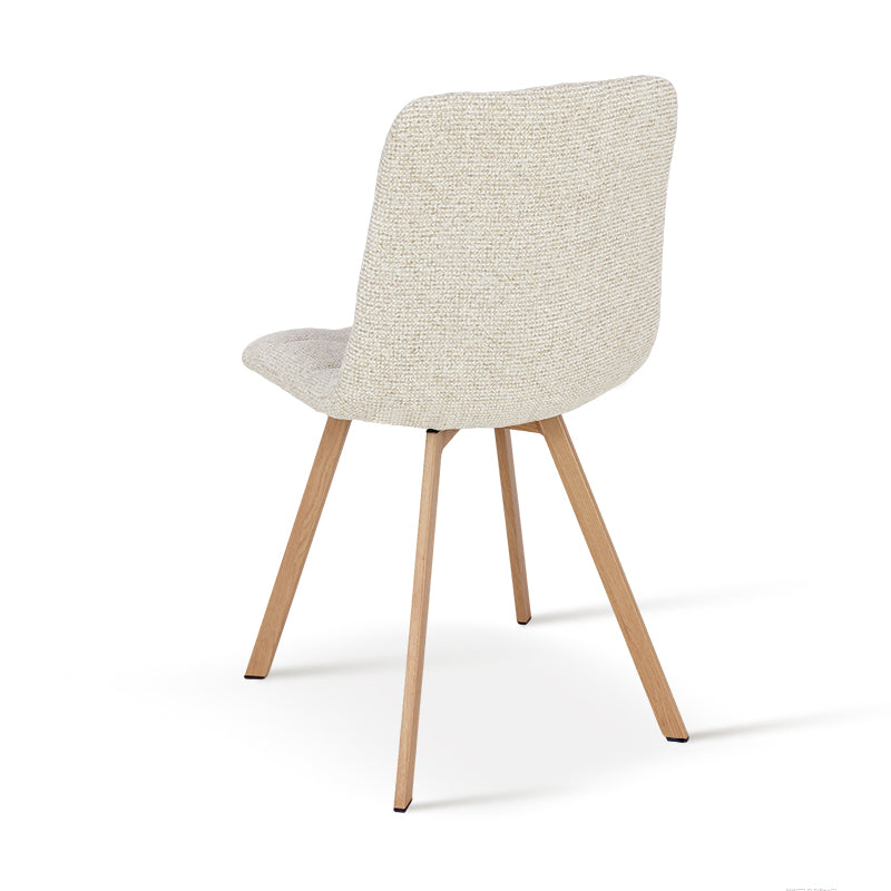 Chaise de salle à manger Aoife Sleek [Lot de 2] [Tissu en lin] [Pieds en métal en chêne]