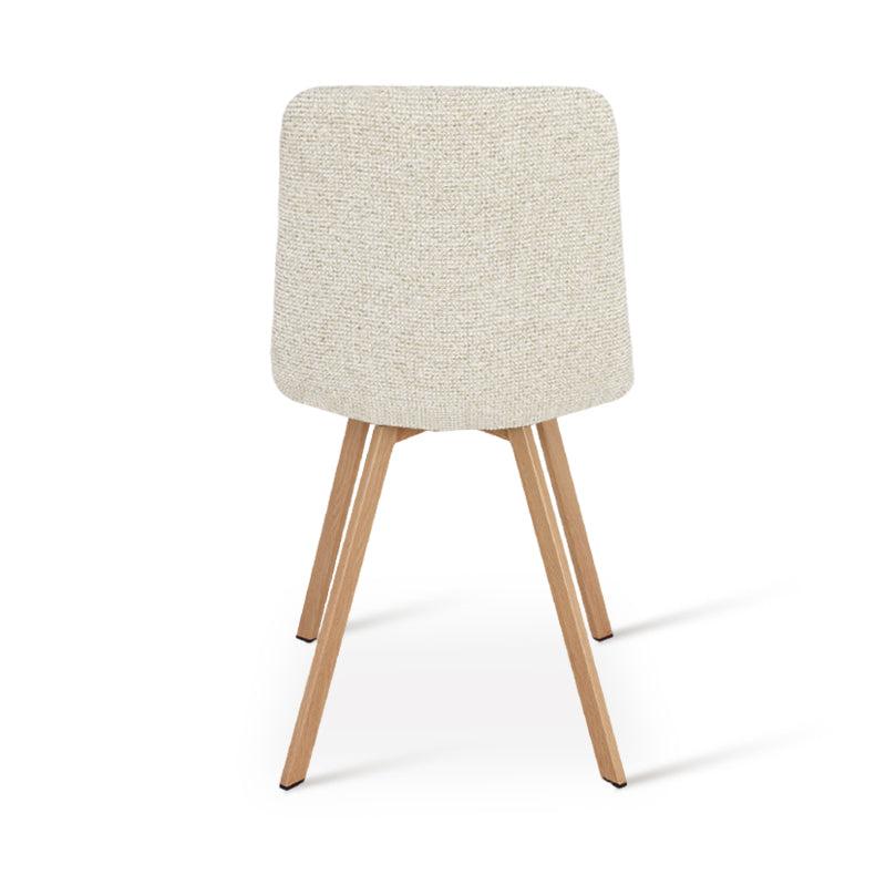 Chaise de salle à manger Aoife Sleek [Lot de 2] [Tissu en lin] [Pieds en métal en chêne]