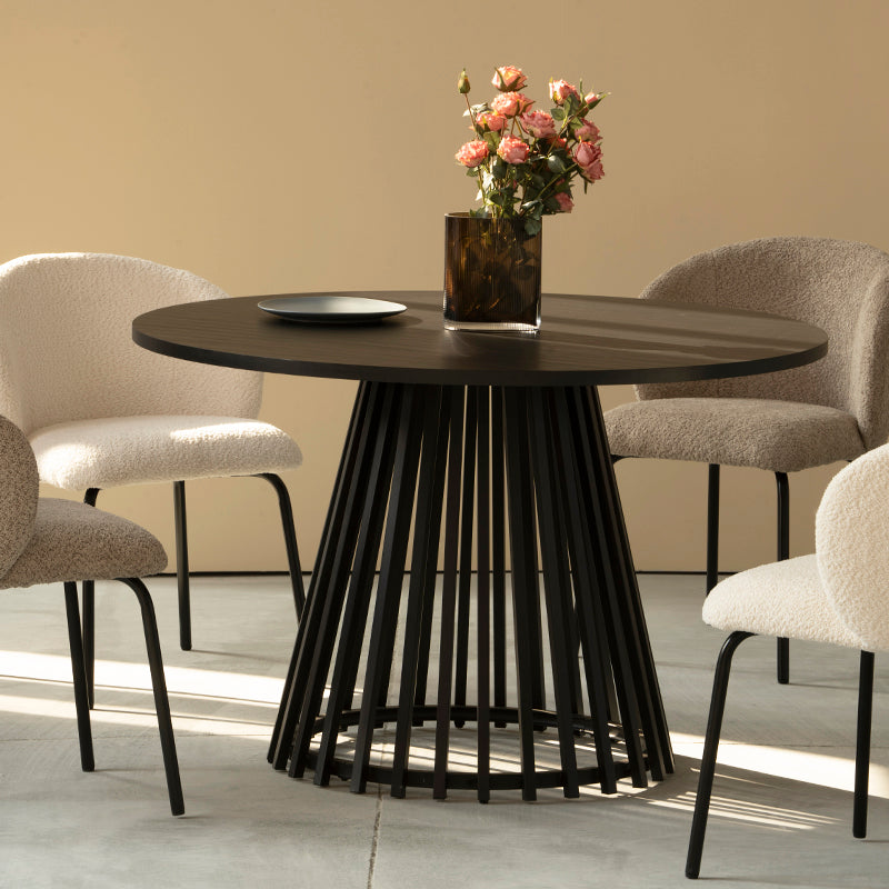 Table de Salle à Manger Ronde Veronica et 4 Chaise de Salle à Manger Yasin [Ensemble de Salle à Manger]