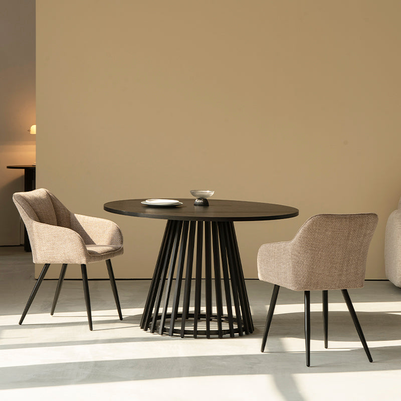 Table à manger ronde Verónica et 4 fauteuils Sienna Garden [Ensemble de salle à manger]