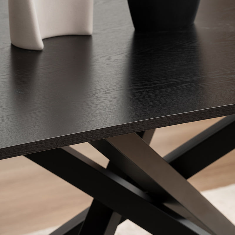 Table de salle à manger rectangulaire Thalia [Bois noir] [180 cm]