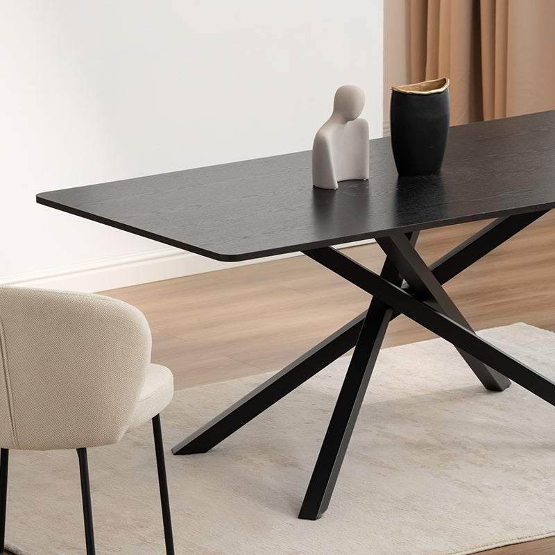 Table de salle à manger rectangulaire Thalia [Bois noir] [180 cm]