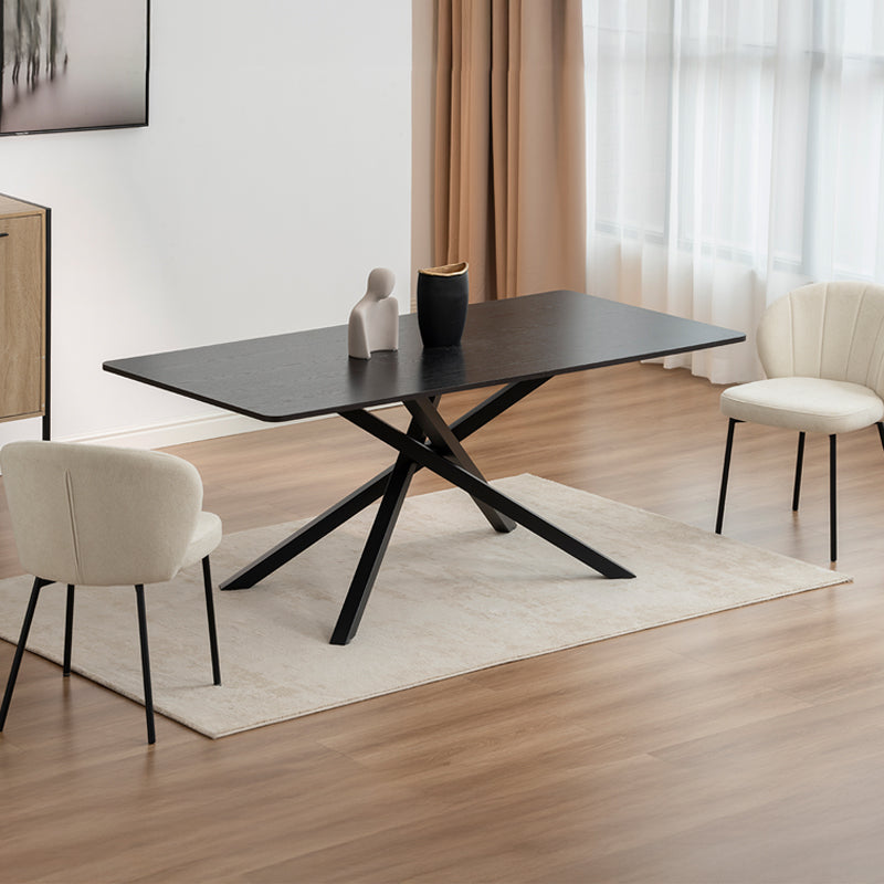 Table de salle à manger rectangulaire Thalia [Bois noir ou noyer] [180 cm]