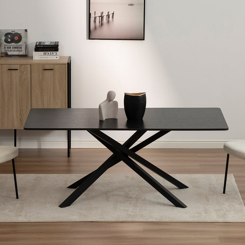 Table de salle à manger rectangulaire Thalia [Bois noir] [180 cm]