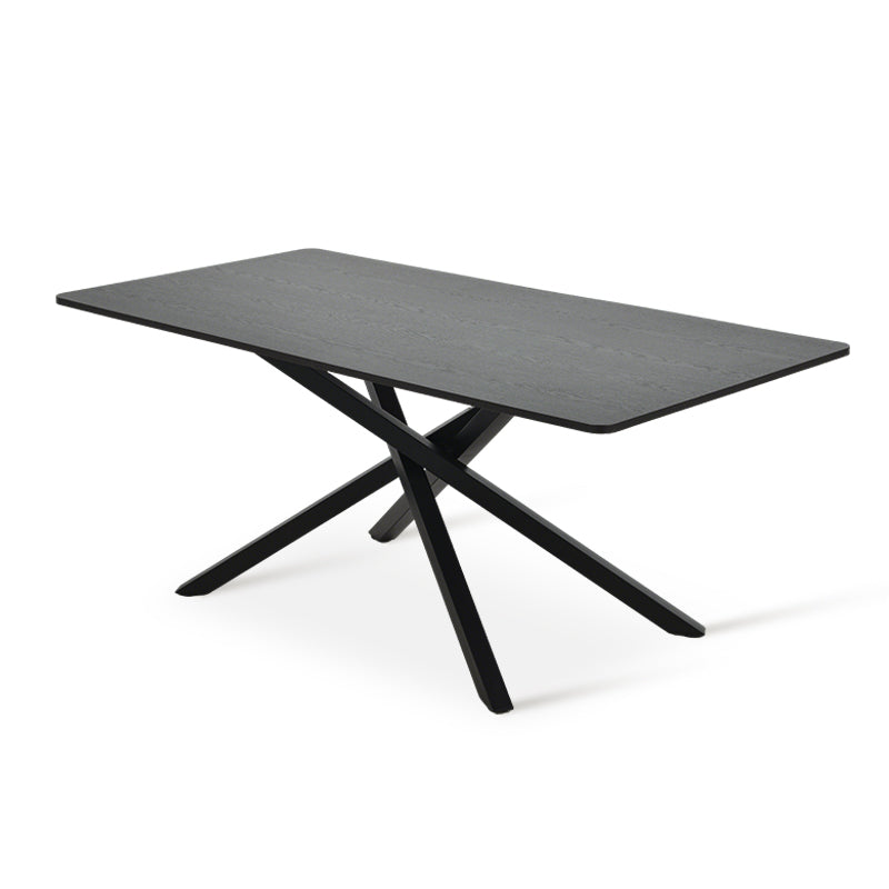 Table de salle à manger rectangulaire Thalia [Bois noir ou noyer] [180 cm]