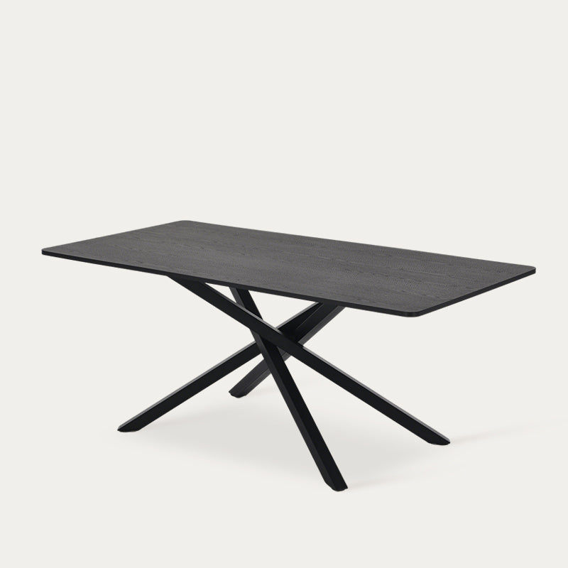 Table de salle à manger rectangulaire Thalia [Bois noir ou noyer] [180 cm]
