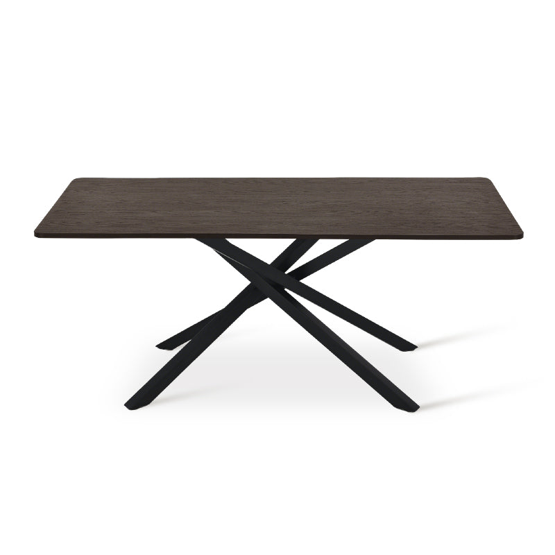 Table de salle à manger rectangulaire Thalia [Bois noir ou noyer] [180 cm]