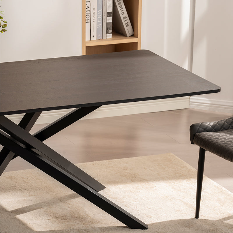 Table de salle à manger rectangulaire Thalia [Bois noir ou noyer] [180 cm]