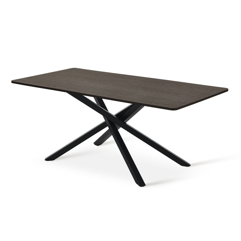 Table de salle à manger rectangulaire Thalia [Bois noir ou noyer] [180 cm]