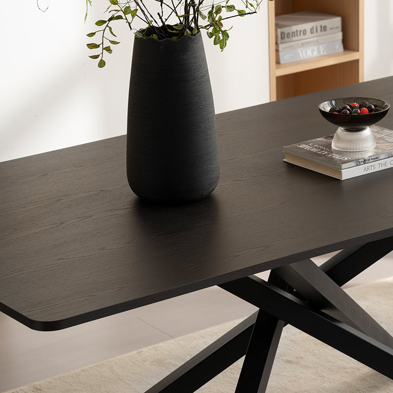 Table de salle à manger rectangulaire Thalia [Bois noir ou noyer] [180 cm]