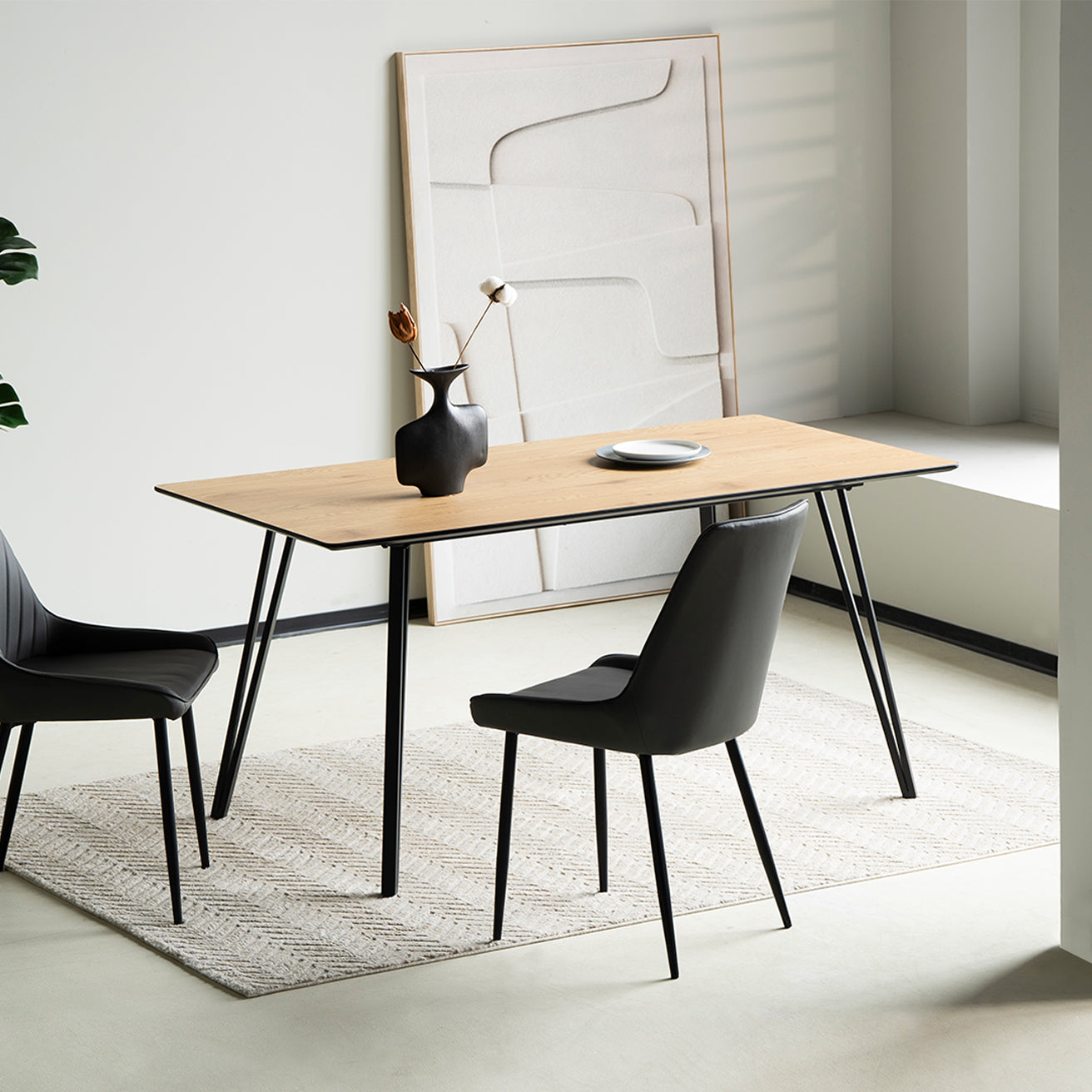 Table à Manger Rectangulaire Fareeha [Teinte bois] [160 cm]