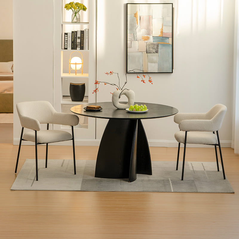 Table de salle à manger ronde Gemma [Noir & Bois] [120 cm]
