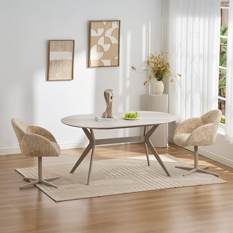 Table à manger Judit ovale [Beige] [160 cm]