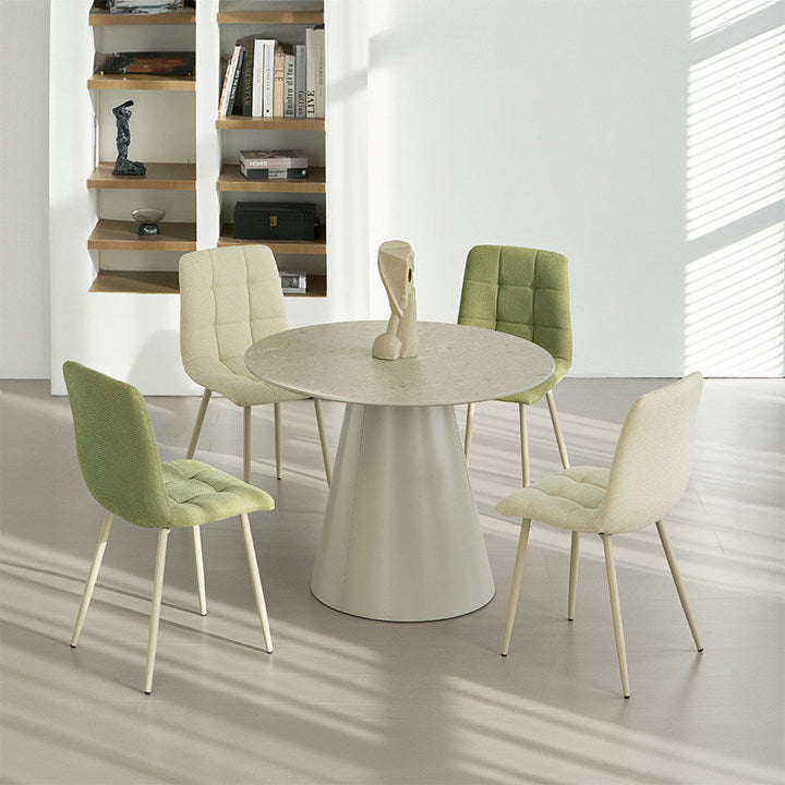 Table à Manger Ronde Elowen et 4 Chaises de Salle à Manger Aoife [Ensemble de Salle à Manger]