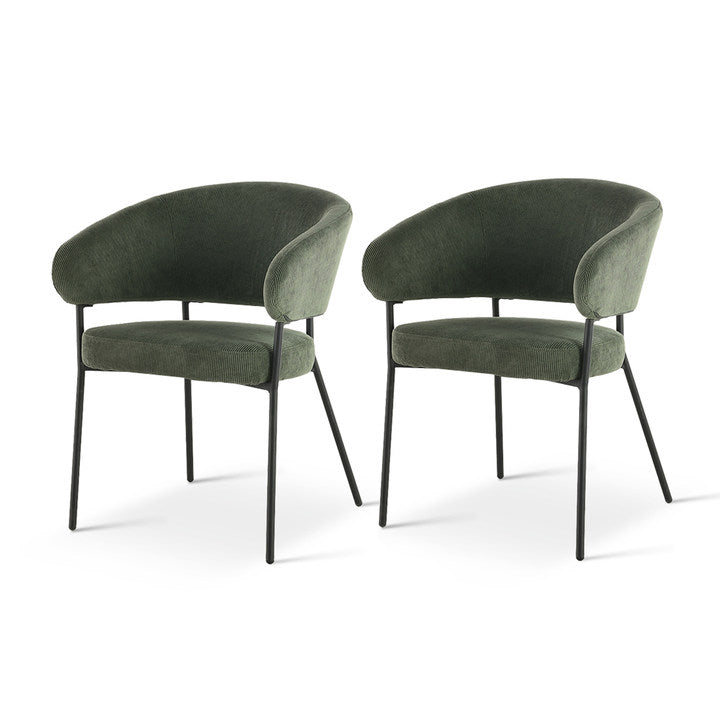 Fauteuil salle à manger Eloise [Lot de 2] [Velours]