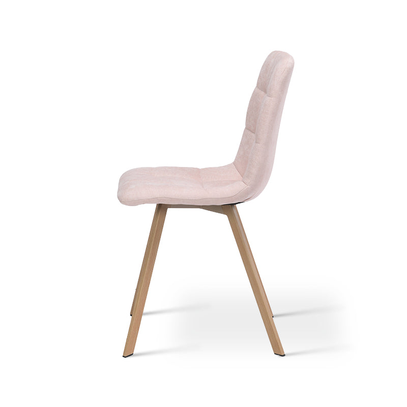 Chaise de salle à manger Aoife Sleek [Lot de 2] [Tissu en lin] [Pieds en métal en chêne]