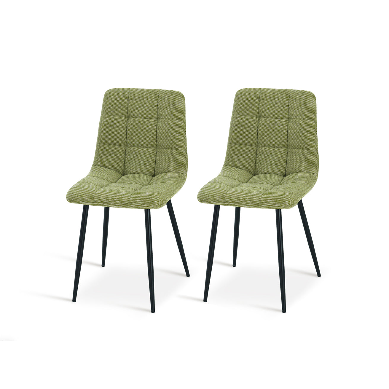 Chaise de Salle à Manger Aoife [Lot de 2] [Tissu effet lin] [Jambes de couleur claire]
